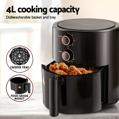 Devanti 4L Air Fryer Knob Control 1500W