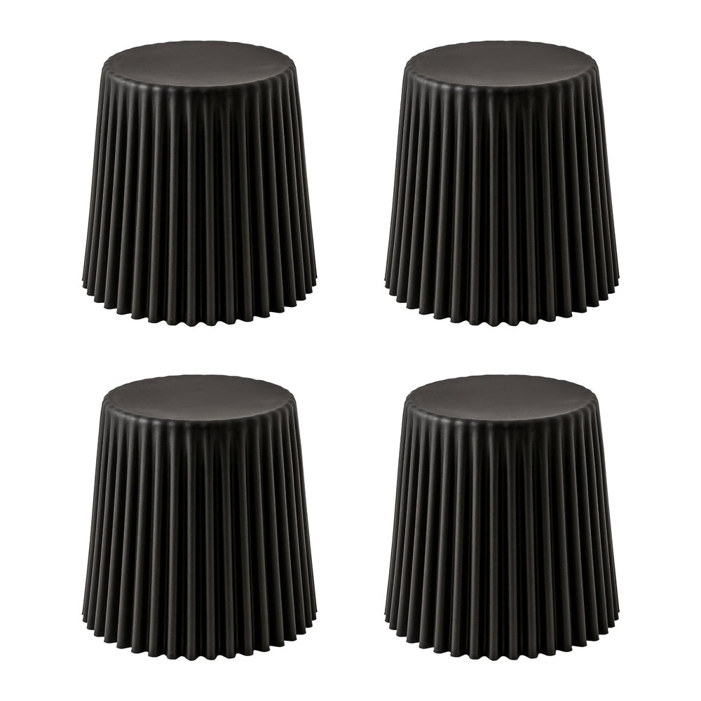 Artiss Set of 4 Cupcake Bar Stools Stackable Foot Stools Black