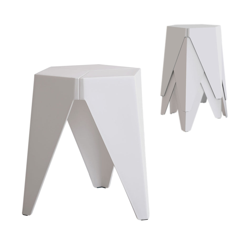 Artiss 4PC Puzzle Stool Bar Stools Stackable White