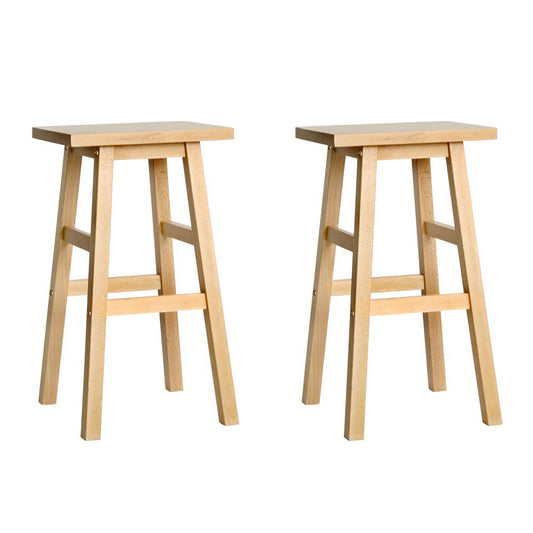 Artiss Bar Stools Kitchen Counter Stools Wooden Chairs Natural x2