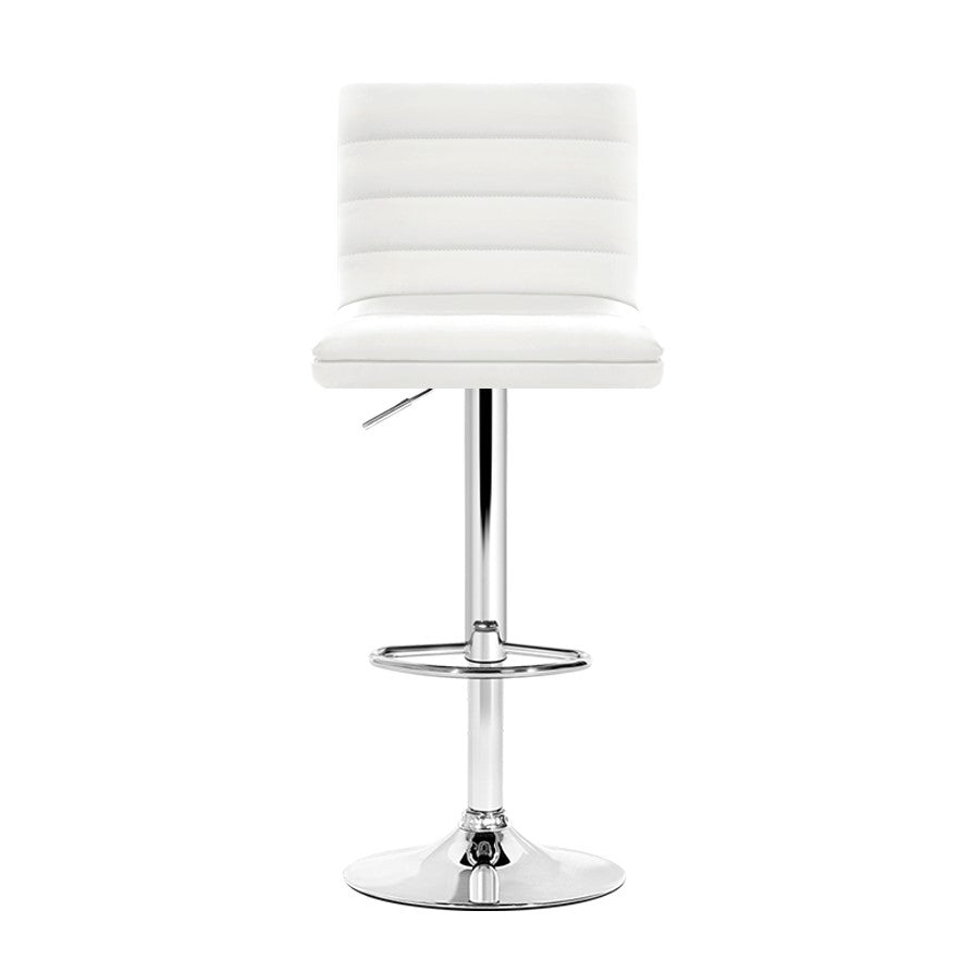 Artiss 4x Bar Stools Padded Leather Gas Lift White