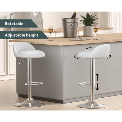 Artiss 4x Bar Stools PU Leather Gas Lift White