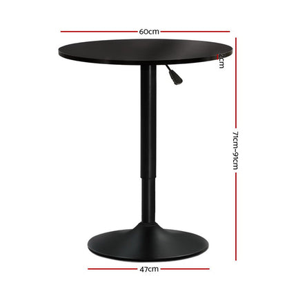 Artiss Bar Table Gas Lift Round Black