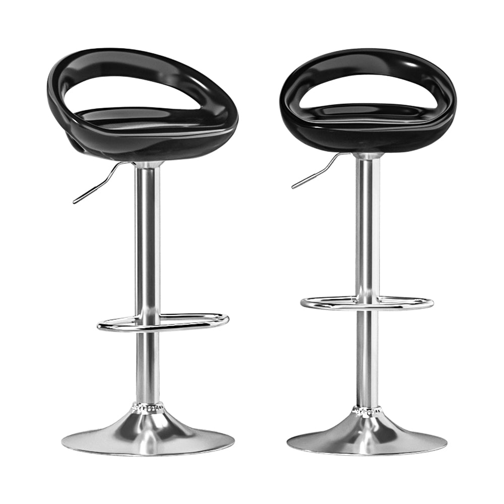 Artiss 2x Bar Stools Gas Lift Plastic Seat Black