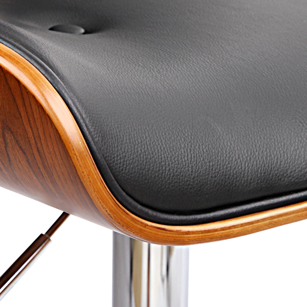 Artiss Bar Stools Gas Lift Leather Black