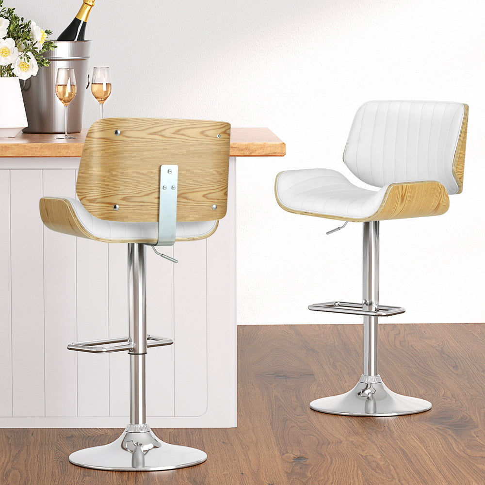 Artiss 4x Bar Stools Adjustable Leather Chairs