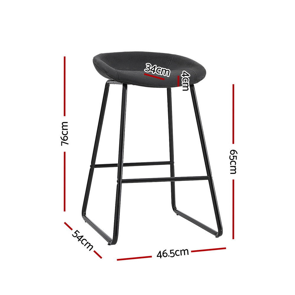 Artiss 4x Bar Stools Kitchen Dining Chairs Counter Stool PU Leather Metal