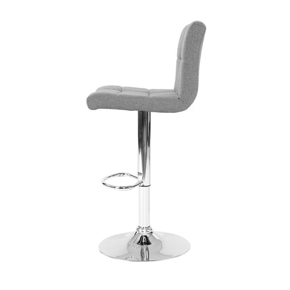 Artiss 4x Bar Stools Leather Gas Lift Grey