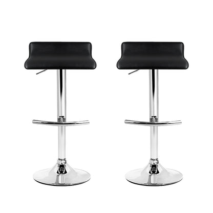 Artiss 2x Bar Stools Adjustable Gas Lift Chairs Black