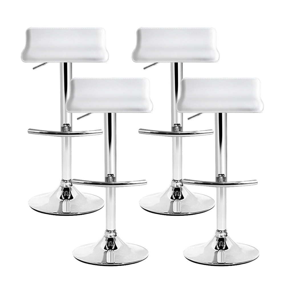 Artiss 4x Bar Stools Adjustable Gas Lift Chairs White