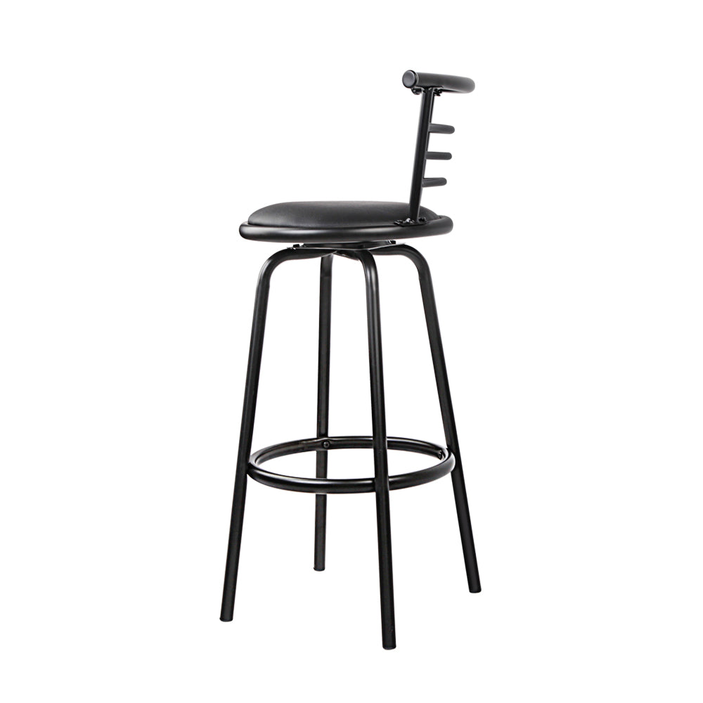 Artiss 2x Bar Stools Swivel Leather Padded Metal