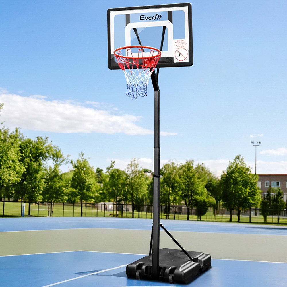 Everfit 2.6M Basketball Hoop Stand System Adjustable Portable Pro Kids Clear