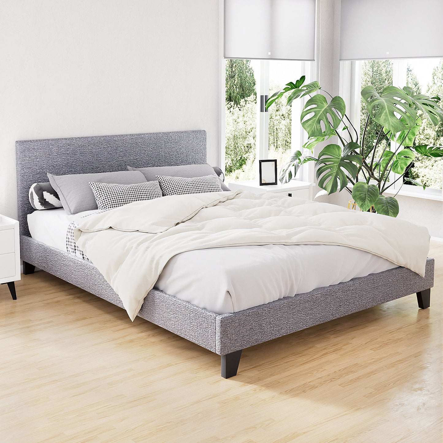 Artiss Bed Frame Double Size Grey NEO