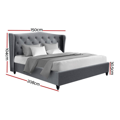 Artiss Bed Frame Double Size Grey PIER