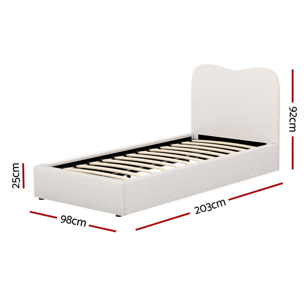 Artiss Bed Frame Single Size Boucle DARA