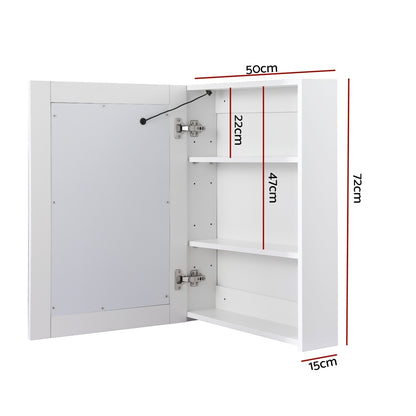 Bathroom Mirror Cabinet LED 500x720mm Medicine Wall Storage