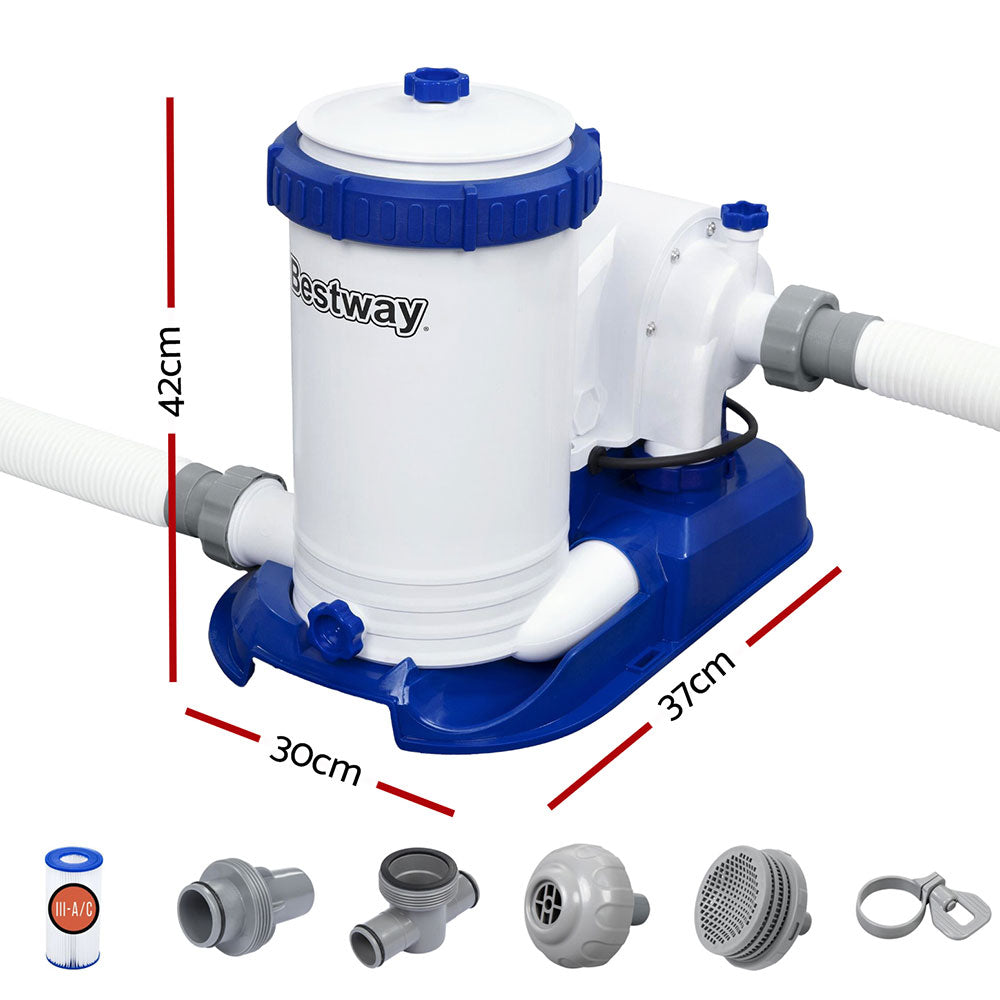 Bestway Pool Pump Cartridge Filter 2500GPH 9463L/H Flowclear™ Filters Cleaner