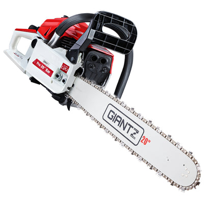 Giantz Chainsaw Petrol 52CC 20" Bar Commercial E-Start Pruning Chain Saw White,Giantz Chainsaw Petrol 52CC 20" Bar Commercial E-Start Pruning Chain Saw White