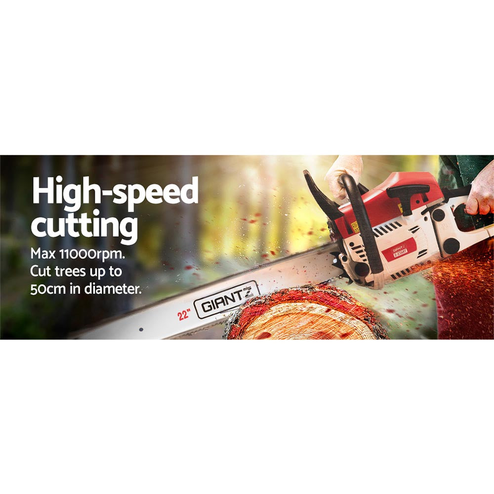 Giantz Chainsaw Petrol 62CC 22" Bar Commercial E-Start Pruning Chain Saw,Giantz Chainsaw Petrol 62CC 22" Bar Commercial E-Start Pruning Chain Saw 5.2HP