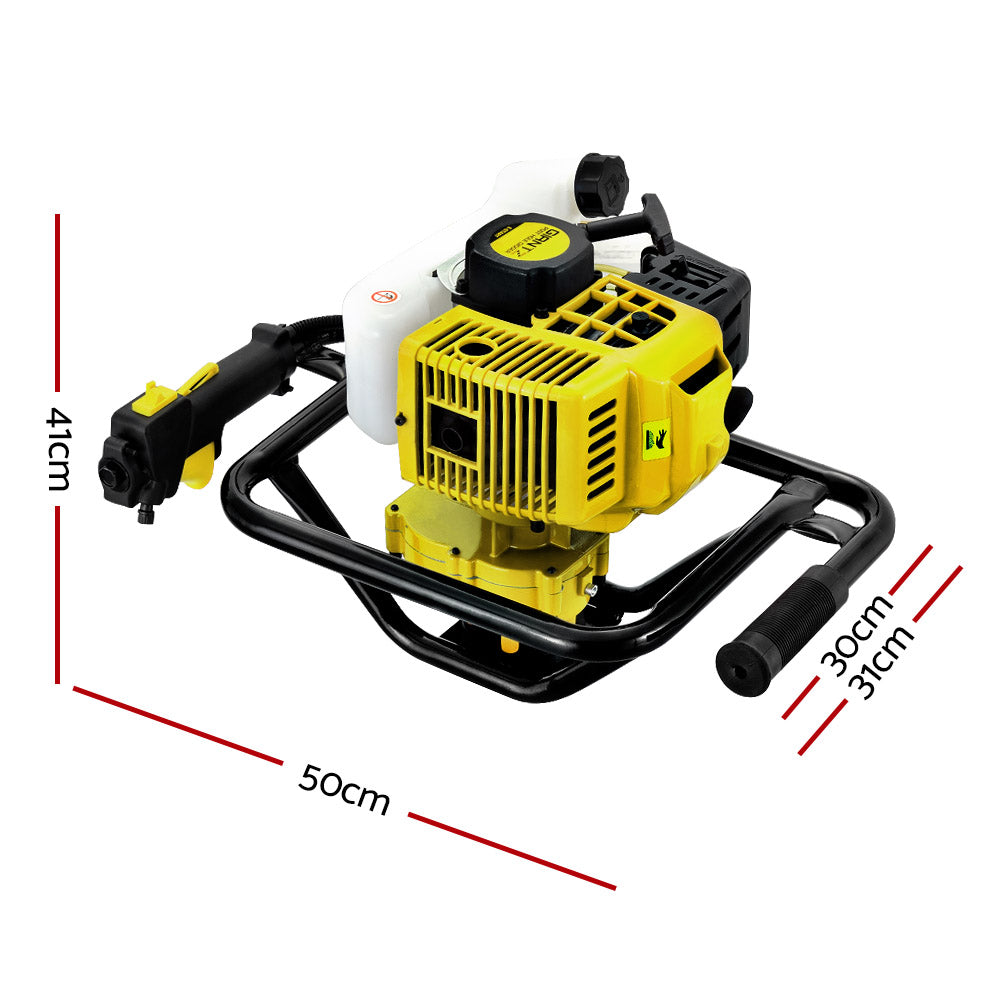 Giantz 92CC Post Hole Digger Motor Only Petrol Engine Yellow