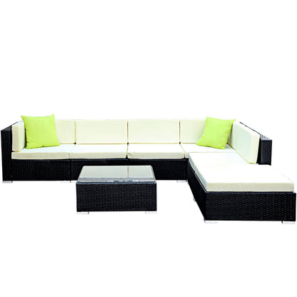 Gardeon 7-Piece Outdoor Sofa Set Wicker Couch Lounge Setting Cover