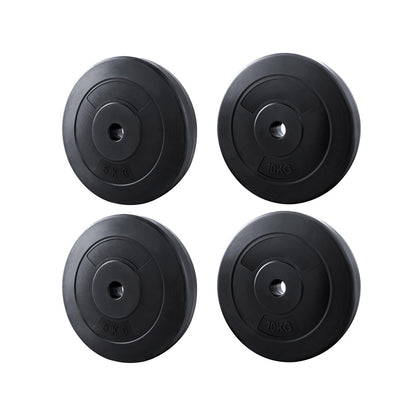 Everfit 30kg Barbell Weight Plates Standard Home Gym Press Fitness Exercise