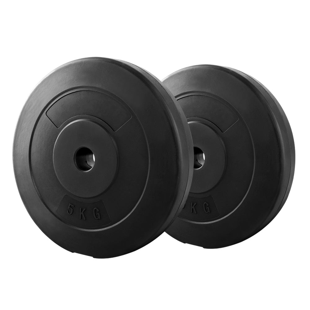 Everfit Weight Plates Standard 2X 5kg Barbell Plate Weight Lifting