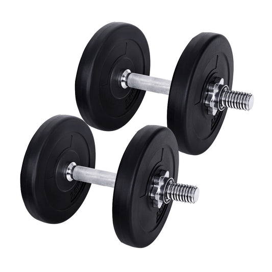 Everfit 15kg Dumbbell Set Weight Plates Dumbbells Lifting Bench