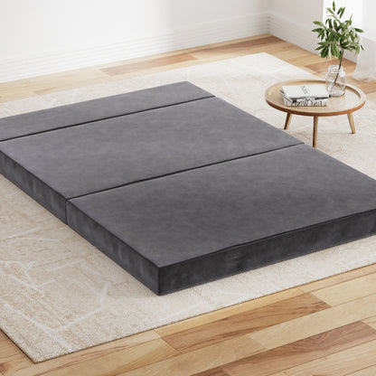 Giselle Bedding Foldable Mattress Folding Foam Bed Mat Double Grey