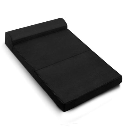 Giselle Bedding Foldable Mattress Folding Foam Bed Mat Double Black