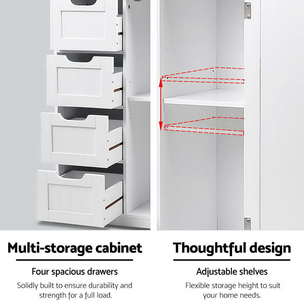 Artiss Bathroom Cabinet Storage Drawers White