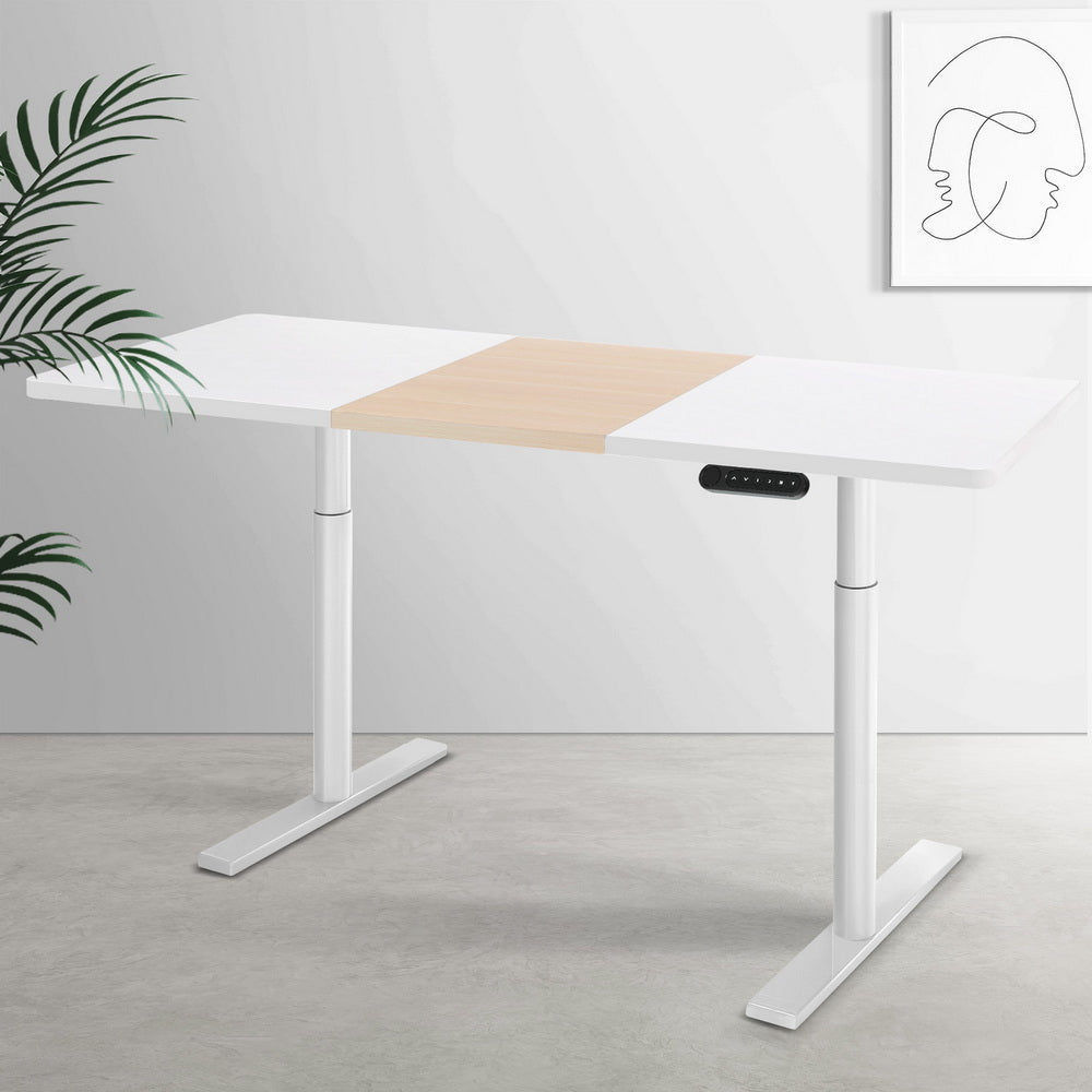 Artiss Standing Desk Motorised Electric Dual Motor 140CM White Pine