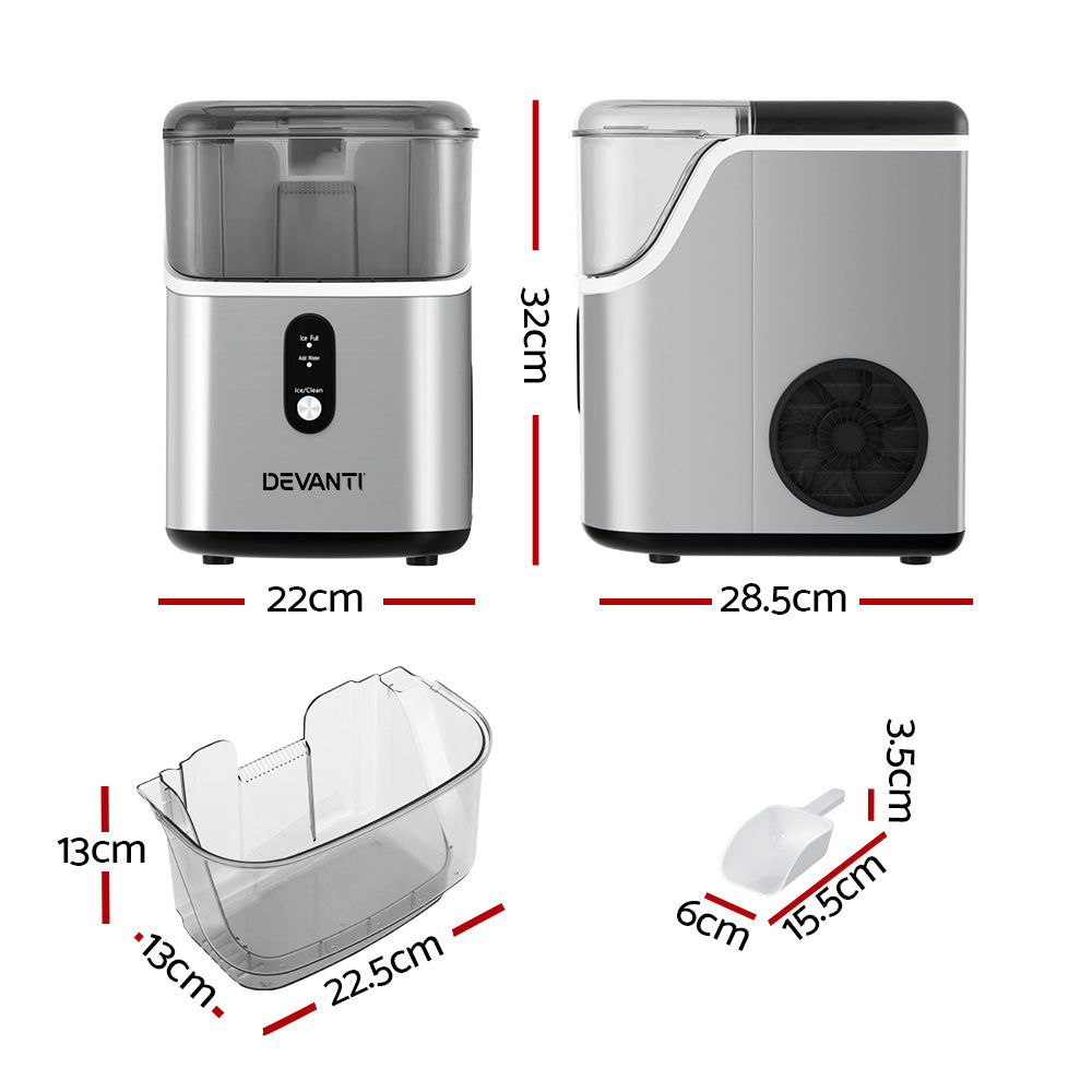 Devanti Ice Maker Machine 15kg Nugget Ice Cube