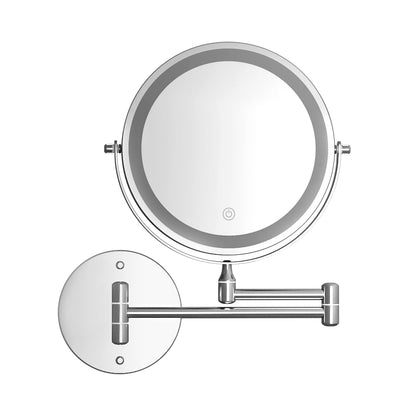 Embellir Extendable Makeup Mirror 10X Magnifying Double-Sided Bathroom Silver