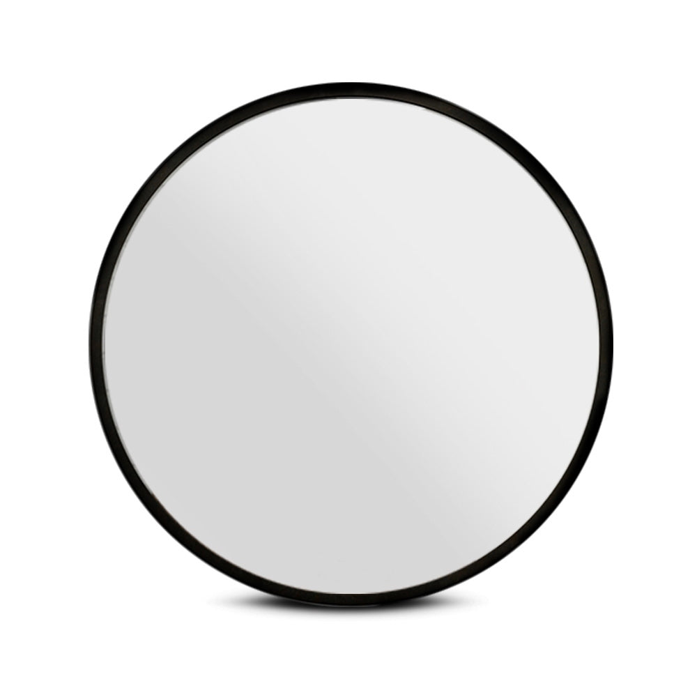 Embellir Wall Mirror Makeup 90cm Home Decor Framed Mirrors Bathroom Round Black