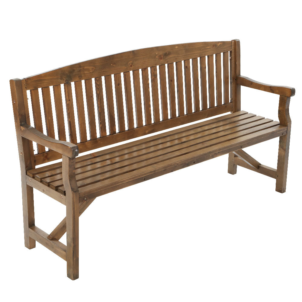 Gardeon 5FT Outdoor Garden Bench Wooden 3 Seat Chair Patio Furniture Natural