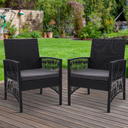 Gardeon 2PC Outdoor Dining Chairs Patio Furniture Wicker Lounge Chair Garden