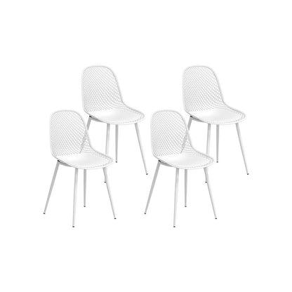 Gardeon 4PC Outdoor Dining Chairs PP Lounge Chair Patio Garden Furniture White