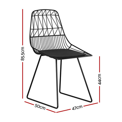 Gardeon 2PC Outdoor Dining Chairs Steel Lounge Chair Patio Garden Furniture