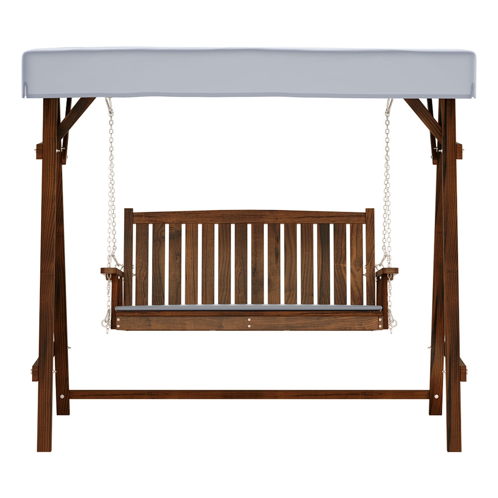 Gardeon Wooden Swing Chair Garden Bench Canopy 3 Seater Outdoor Furniture