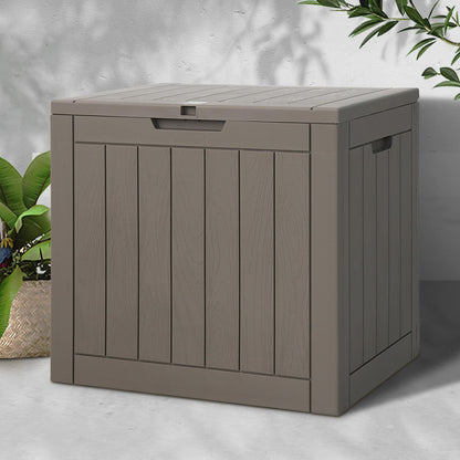 Gardeon Outdoor Storage Box 118L Container Lockable Indoor Garden Toy Tool Shed Grey