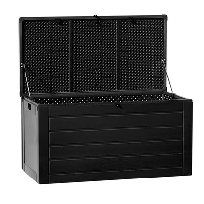 Gardeon Outdoor Storage Box 680L Container Lockable Garden Bench Shed Tool All Black