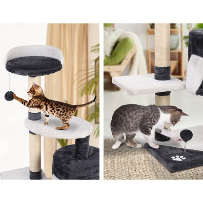 i.Pet Cat Tree 112cm Tower Scratching Post Scratcher Wood Condo House Furniture