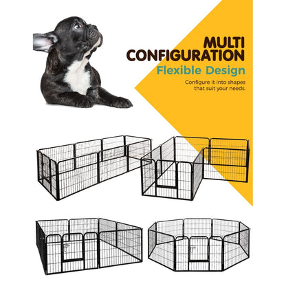 i.Pet 24" 8 Panel Dog Playpen Pet Exercise Cage Enclosure Fence Play Pen