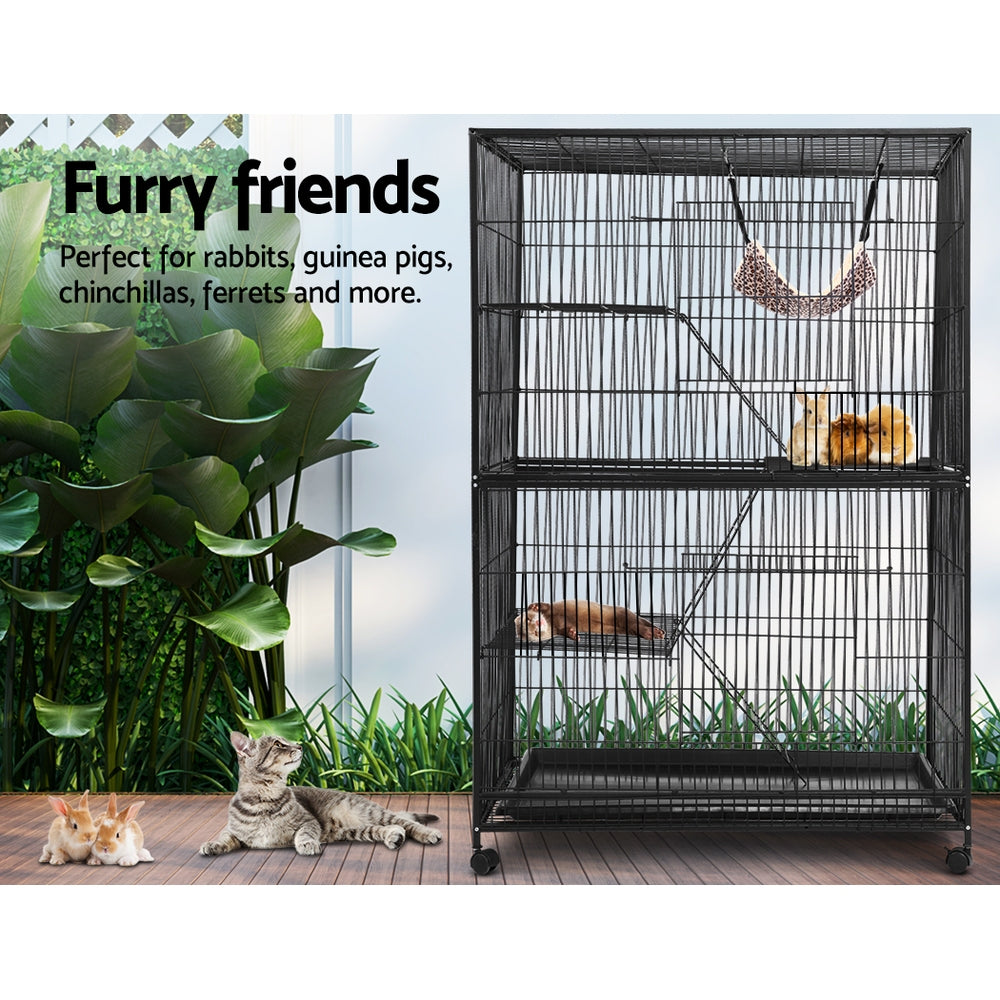 i.Pet Rabbit Cage 142cm Hutch 4 Level Bird Guinea Pig Ferret