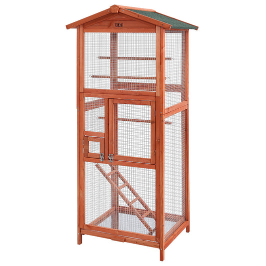 i.Pet Bird Cage 72cm x 60cm x 168cm Pet Cages Large Aviary Parrot Carrier Travel Canary Wooden XL