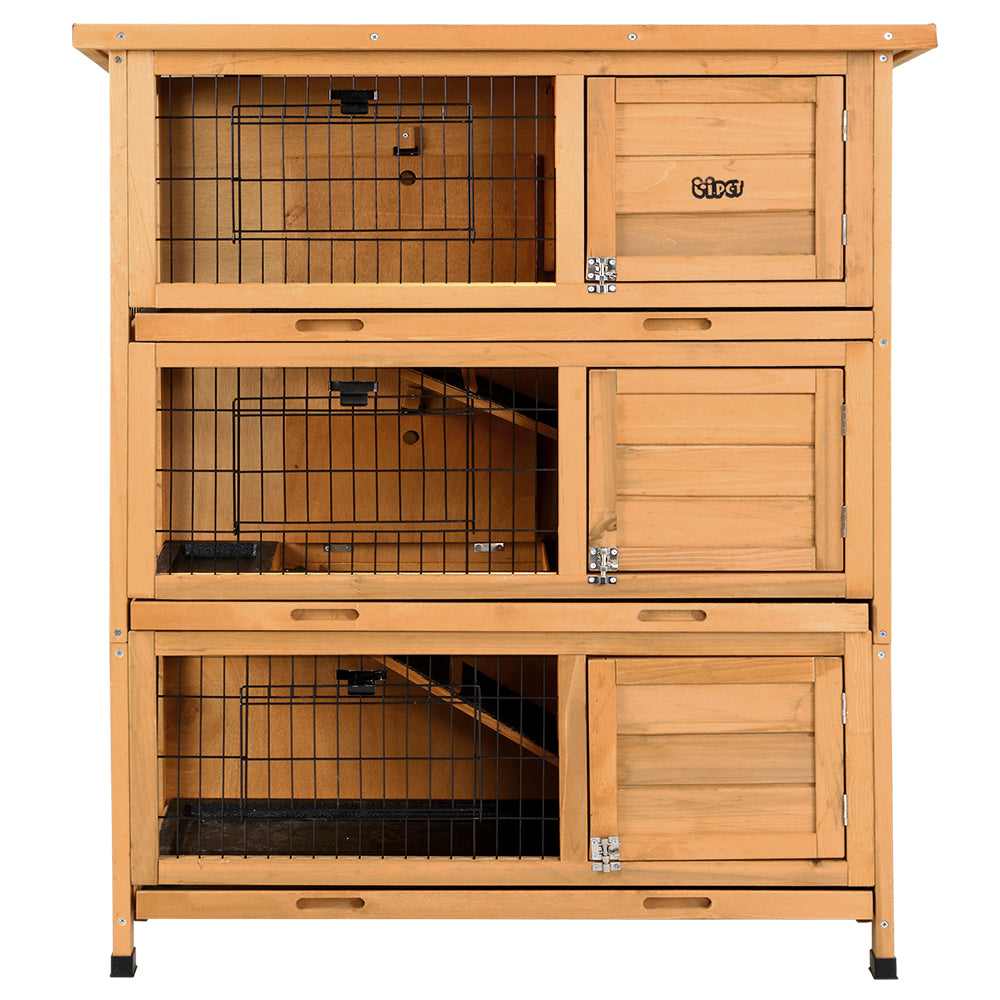 i.Pet Rabbit Hutch 91.5cm x 46cm x 116.5cm Chicken Coop Large House Cage Run Wooden Bunny Outdoor