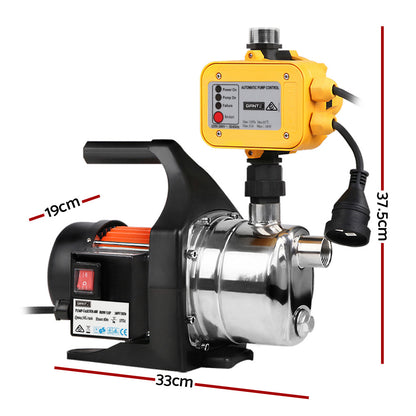 Giantz Garden Water Jet Pump High Pressure 800W Tank Rain Farm Irrigation Yellow