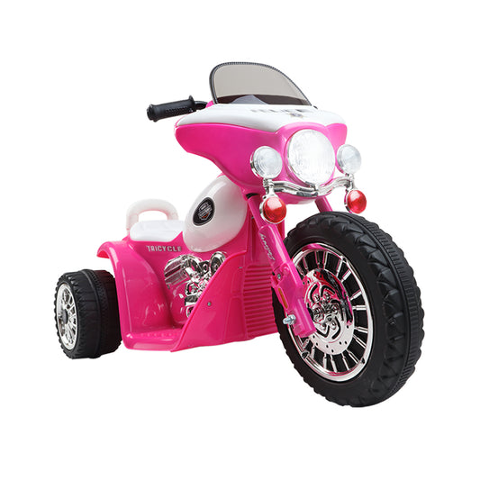 Rigo Kids Electric Ride On Patrol Police Car Harley-Inspired 6V Pink