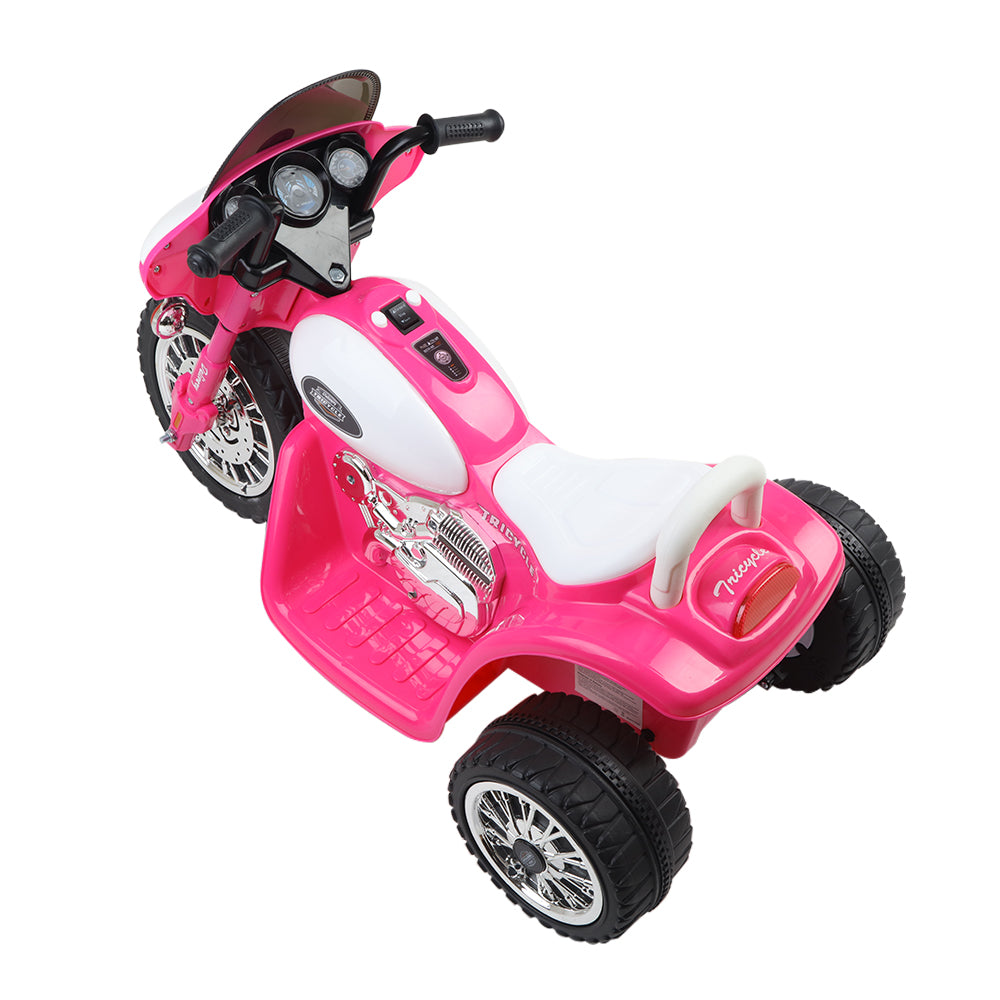 Rigo Kids Electric Ride On Patrol Police Car Harley-Inspired 6V Pink